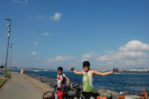 The Bosphorus straight: The end of Europe and the end of our journey. 70 days, 6,200km 